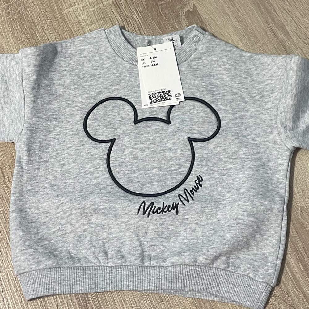 H&M Light Gray Mickey Mouse Sweatshirt